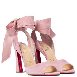 Authentic Christian Louboutin Suede Pink High Sandal size 41